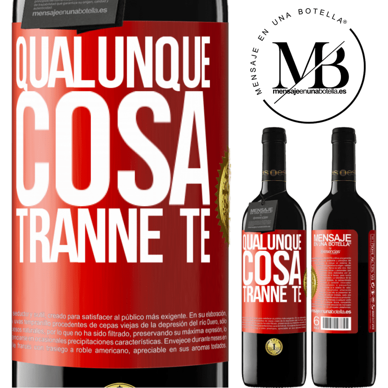 39,95 € Spedizione Gratuita | Vino rosso Edizione RED MBE Riserva Qualunque cosa tranne te Etichetta Rossa. Etichetta personalizzabile Riserva 12 Mesi Raccogliere 2015 Tempranillo