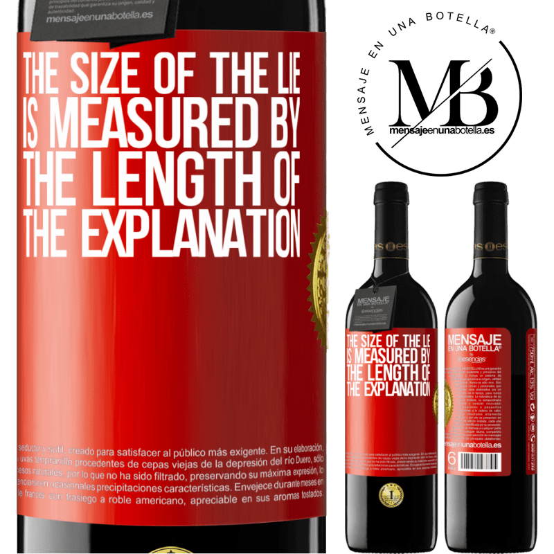 24,95 € Free Shipping | Red Wine RED Edition Crianza 6 Months The size of the lie is measured by the length of the explanation Red Label. Customizable label Aging in oak barrels 6 Months Harvest 2019 Tempranillo