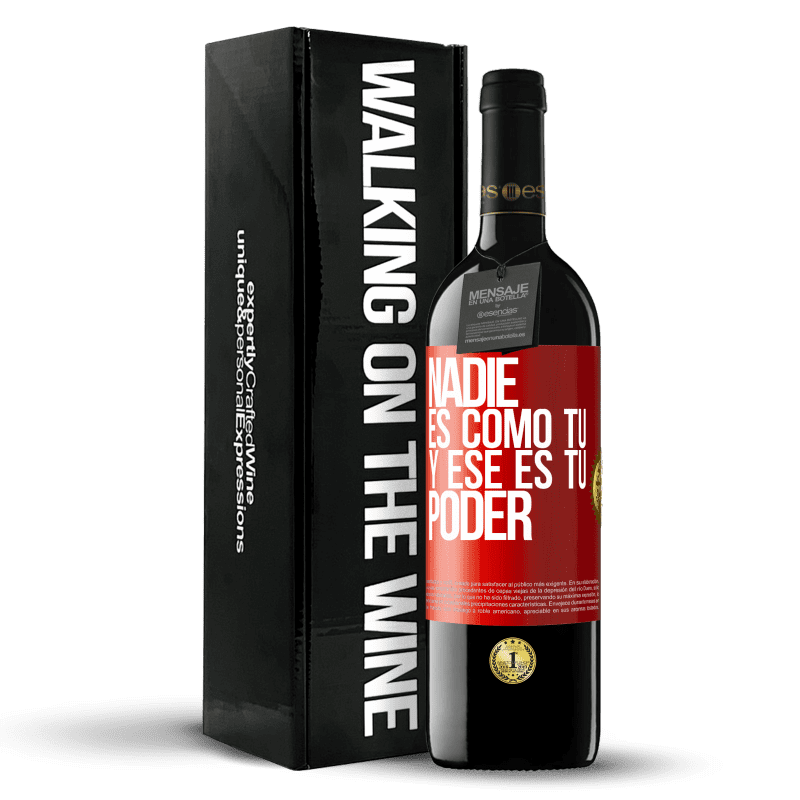 29,95 € Envoi gratuit | Vin rouge Édition RED Crianza 6 Mois Personne n'est comme toi, et c'est ton pouvoir Étiquette Rouge. Étiquette personnalisable Vieillissement en fûts de chêne 6 Mois Récolte 2020 Tempranillo
