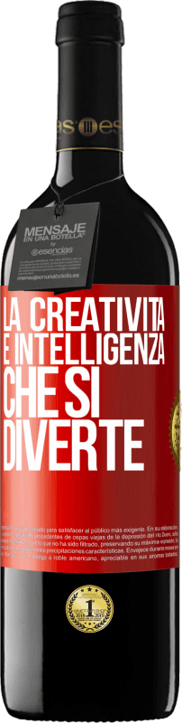 39,95 € | Vino rosso Edizione RED MBE Riserva La creatività è intelligenza che si diverte Etichetta Rossa. Etichetta personalizzabile Riserva 12 Mesi Raccogliere 2014 Tempranillo