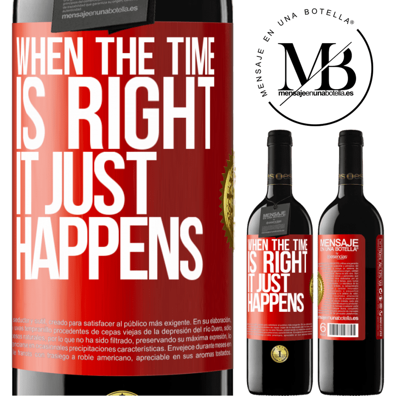24,95 € Free Shipping | Red Wine RED Edition Crianza 6 Months When the time is right, it just happens Red Label. Customizable label Aging in oak barrels 6 Months Harvest 2019 Tempranillo