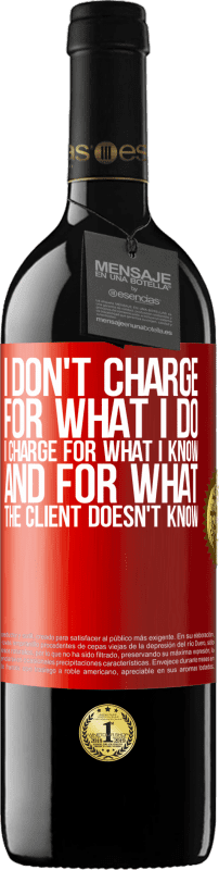 39,95 € | Red Wine RED Edition MBE Reserve I don't charge for what I do, I charge for what I know, and for what the client doesn't know Red Label. Customizable label Reserve 12 Months Harvest 2014 Tempranillo