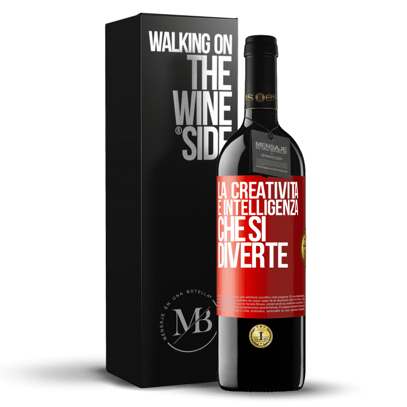 39,95 € Spedizione Gratuita | Vino rosso Edizione RED MBE Riserva La creatività è intelligenza che si diverte Etichetta Rossa. Etichetta personalizzabile Riserva 12 Mesi Raccogliere 2016 Tempranillo