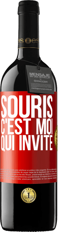 Envoi gratuit | Vin rouge Édition RED MBE Réserve Souris, c'est moi qui invite Étiquette Rouge. Étiquette personnalisable Réserve 12 Mois Récolte 2014 Tempranillo