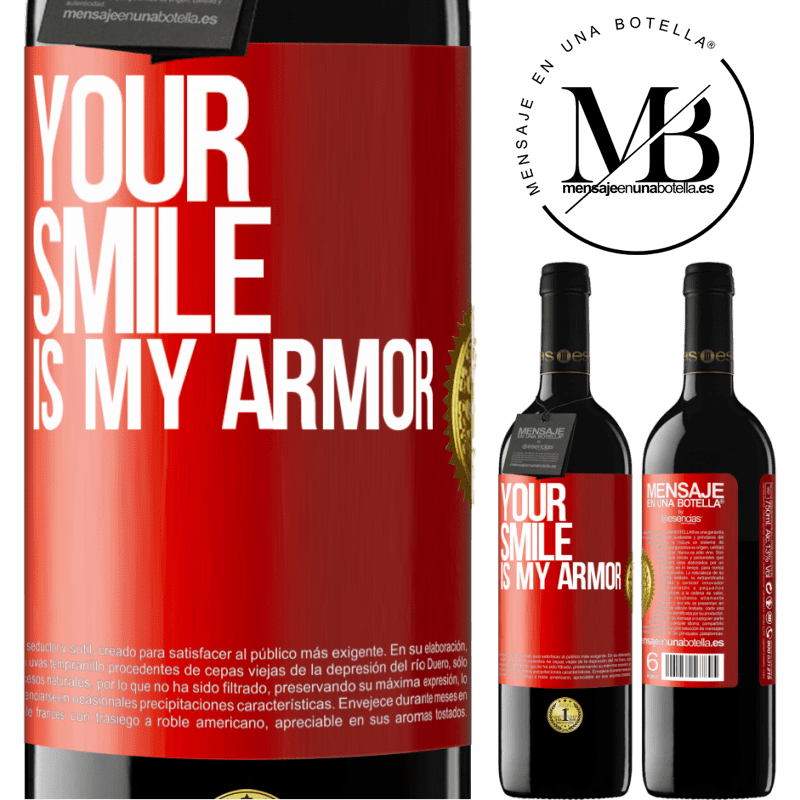 39,95 € Free Shipping | Red Wine RED Edition MBE Reserve Your smile is my armor Red Label. Customizable label Reserve 12 Months Harvest 2016 Tempranillo