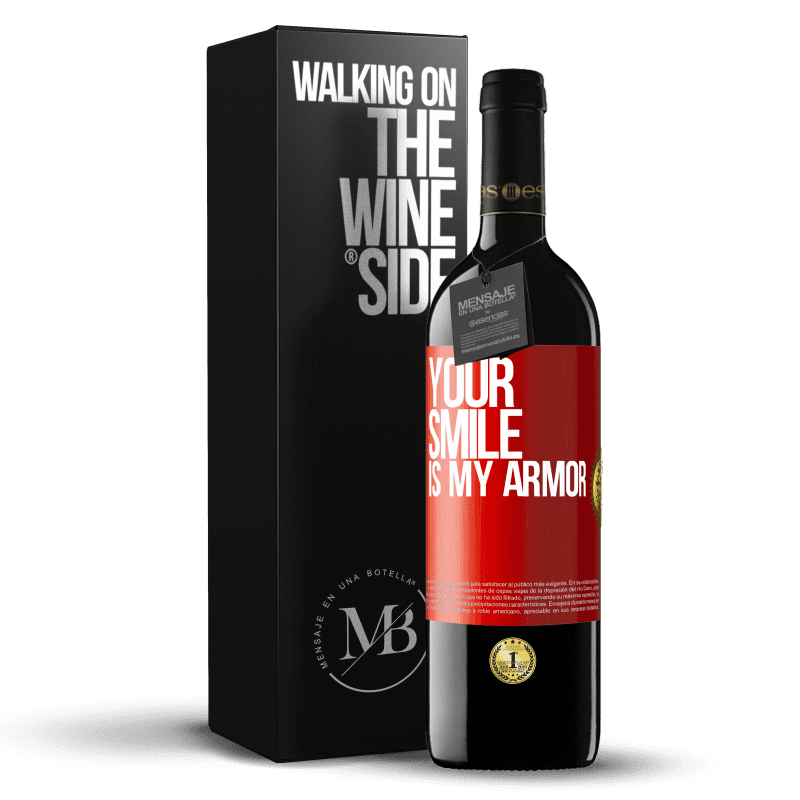 29,95 € Free Shipping | Red Wine RED Edition Crianza 6 Months Your smile is my armor Red Label. Customizable label Aging in oak barrels 6 Months Harvest 2020 Tempranillo