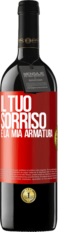 39,95 € | Vino rosso Edizione RED MBE Riserva Il tuo sorriso è la mia armatura Etichetta Rossa. Etichetta personalizzabile Riserva 12 Mesi Raccogliere 2015 Tempranillo