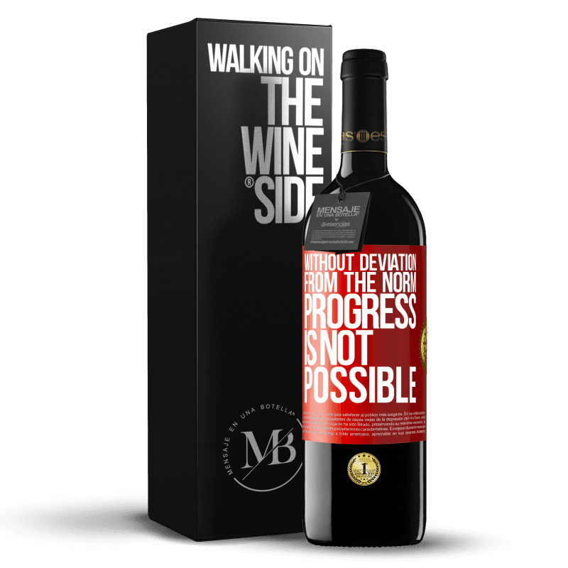 24,95 € Free Shipping | Red Wine RED Edition Crianza 6 Months Without deviation from the norm, progress is not possible Red Label. Customizable label Aging in oak barrels 6 Months Harvest 2019 Tempranillo