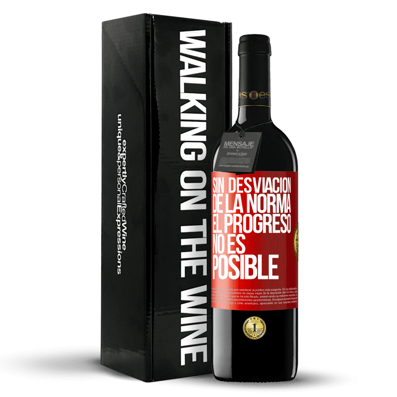 39,95 € Envío gratis | Vino Tinto Edición RED MBE Reserva Sin desviación de la norma, el progreso no es posible Etiqueta Roja. Etiqueta personalizable Reserva 12 Meses Cosecha 2015 Tempranillo