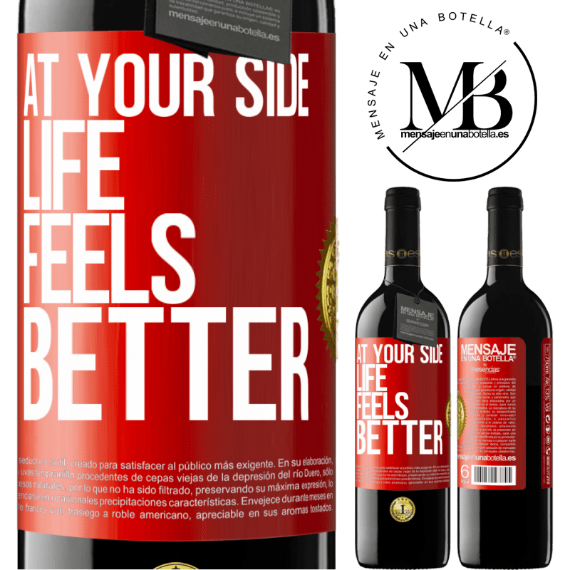 39,95 € Free Shipping | Red Wine RED Edition MBE Reserve At your side life feels better Red Label. Customizable label Reserve 12 Months Harvest 2015 Tempranillo