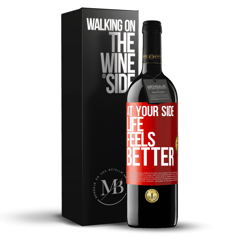 39,95 € Free Shipping | Red Wine RED Edition MBE Reserve At your side life feels better Red Label. Customizable label Reserve 12 Months Harvest 2015 Tempranillo