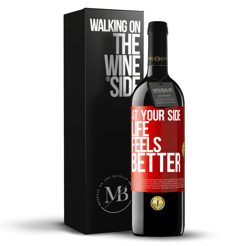 39,95 € Free Shipping | Red Wine RED Edition MBE Reserve At your side life feels better Red Label. Customizable label Reserve 12 Months Harvest 2016 Tempranillo