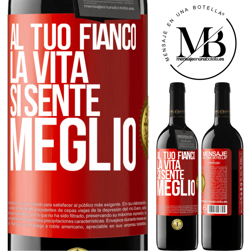 39,95 € Spedizione Gratuita | Vino rosso Edizione RED MBE Riserva Al tuo fianco la vita si sente meglio Etichetta Rossa. Etichetta personalizzabile Riserva 12 Mesi Raccogliere 2015 Tempranillo