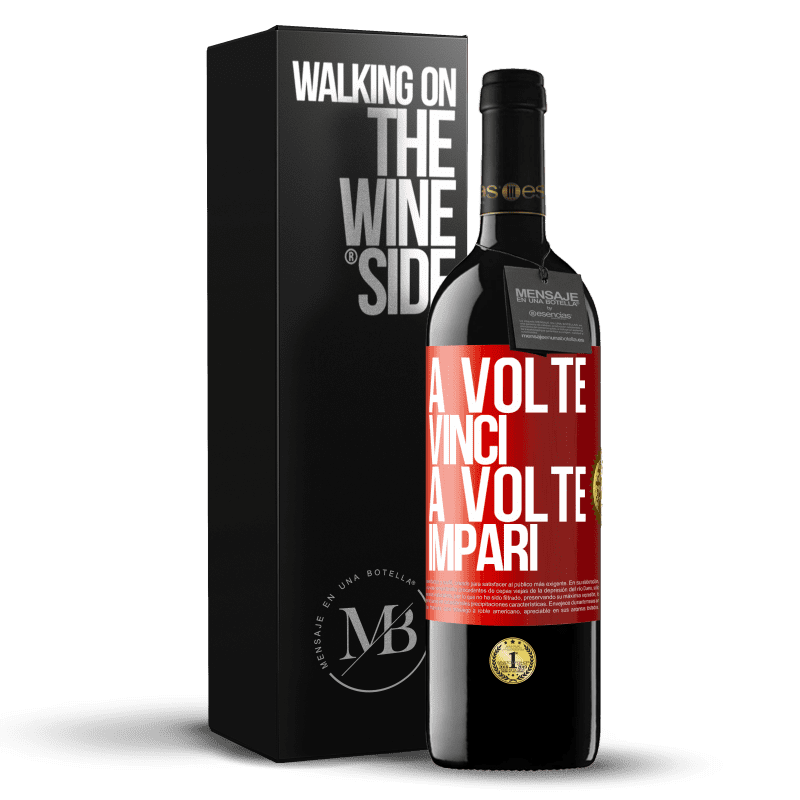 39,95 € Spedizione Gratuita | Vino rosso Edizione RED MBE Riserva A volte vinci, a volte impari Etichetta Rossa. Etichetta personalizzabile Riserva 12 Mesi Raccogliere 2016 Tempranillo