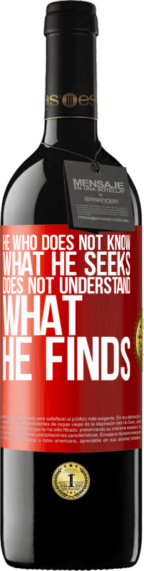 39,95 € | Red Wine RED Edition MBE Reserve He who does not know what he seeks, does not understand what he finds Red Label. Customizable label Reserve 12 Months Harvest 2015 Tempranillo