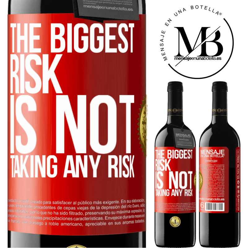 24,95 € Free Shipping | Red Wine RED Edition Crianza 6 Months The biggest risk is not taking any risk Red Label. Customizable label Aging in oak barrels 6 Months Harvest 2019 Tempranillo