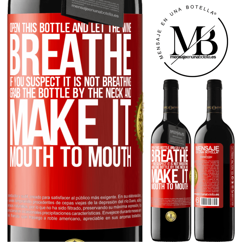 24,95 € Free Shipping | Red Wine RED Edition Crianza 6 Months Open this bottle and let the wine breathe. If you suspect you are not breathing, grab the bottle by the neck and make it Red Label. Customizable label Aging in oak barrels 6 Months Harvest 2019 Tempranillo