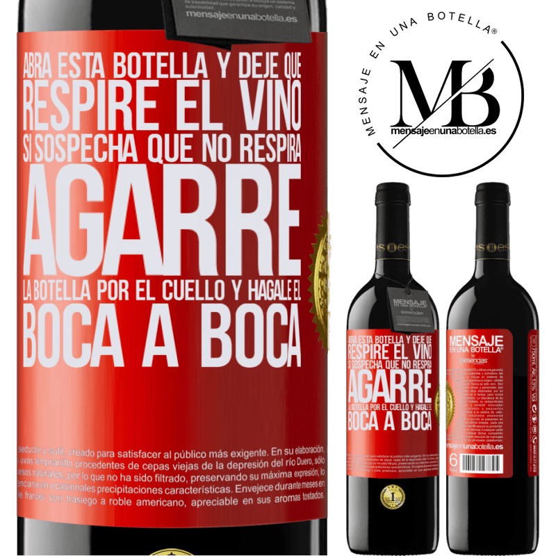 39,95 € Envío gratis | Vino Tinto Edición RED MBE Reserva Abra esta botella y deje que respire el vino. Si sospecha que no respira, agarre la botella por el cuello y hágale el boca a Etiqueta Roja. Etiqueta personalizable Reserva 12 Meses Cosecha 2014 Tempranillo