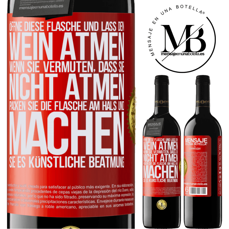 39,95 € Kostenloser Versand | Rotwein RED Ausgabe MBE Reserve Öffnen Sie diese Flasche und lassen Sie den Wein atmen. Wenn Sie vermuten, dass er nicht atmet, packen Sie die Flasche am Hals u Rote Markierung. Anpassbares Etikett Reserve 12 Monate Ernte 2014 Tempranillo