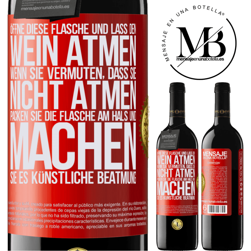 39,95 € Kostenloser Versand | Rotwein RED Ausgabe MBE Reserve Öffnen Sie diese Flasche und lassen Sie den Wein atmen. Wenn Sie vermuten, dass er nicht atmet, packen Sie die Flasche am Hals u Rote Markierung. Anpassbares Etikett Reserve 12 Monate Ernte 2016 Tempranillo