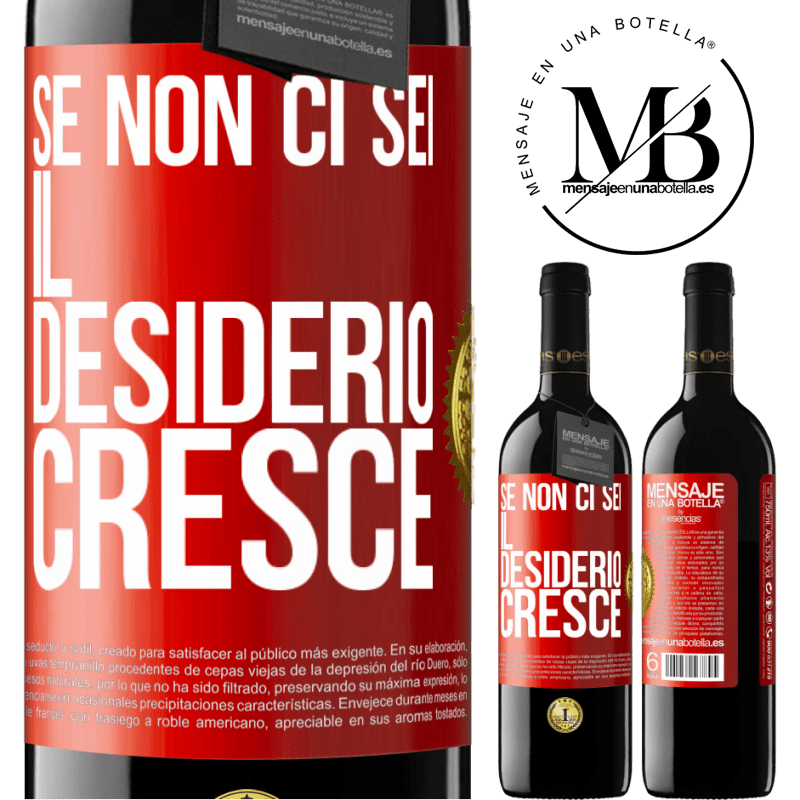 39,95 € Spedizione Gratuita | Vino rosso Edizione RED MBE Riserva Se non ci sei, il desiderio cresce Etichetta Rossa. Etichetta personalizzabile Riserva 12 Mesi Raccogliere 2015 Tempranillo