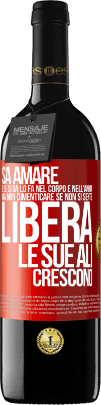 39,95 € Spedizione Gratuita | Vino rosso Edizione RED MBE Riserva Sa amare, e se si dona, lo fa nel corpo e nell'anima. Ma, non dimenticare, se non ti senti libero, le tue ali crescono Etichetta Rossa. Etichetta personalizzabile Riserva 12 Mesi Raccogliere 2015 Tempranillo