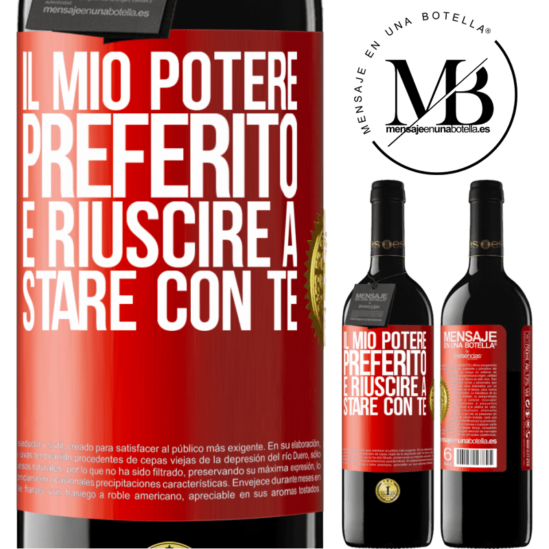 39,95 € Spedizione Gratuita | Vino rosso Edizione RED MBE Riserva Il mio potere preferito è riuscire a stare con te Etichetta Rossa. Etichetta personalizzabile Riserva 12 Mesi Raccogliere 2014 Tempranillo