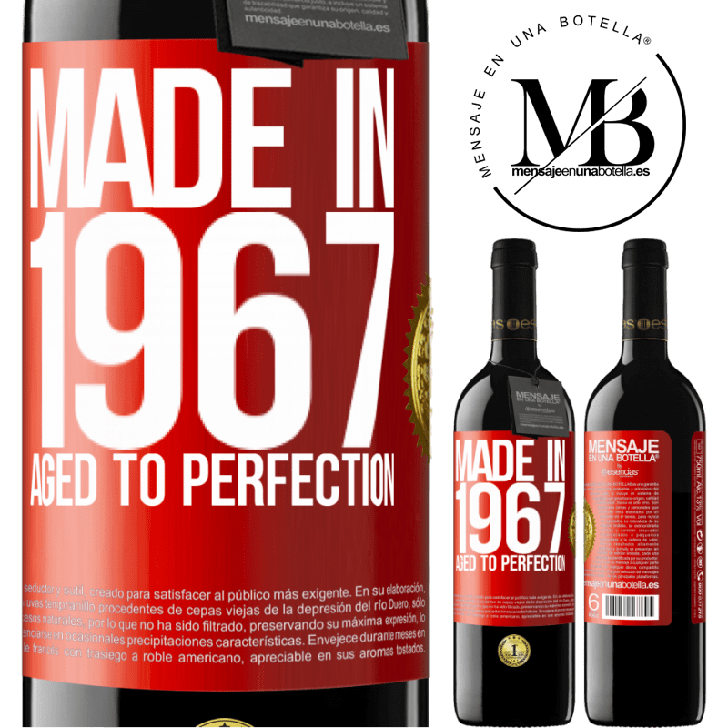 39,95 € Free Shipping | Red Wine RED Edition MBE Reserve Made in 1967. Aged to perfection Red Label. Customizable label Reserve 12 Months Harvest 2015 Tempranillo