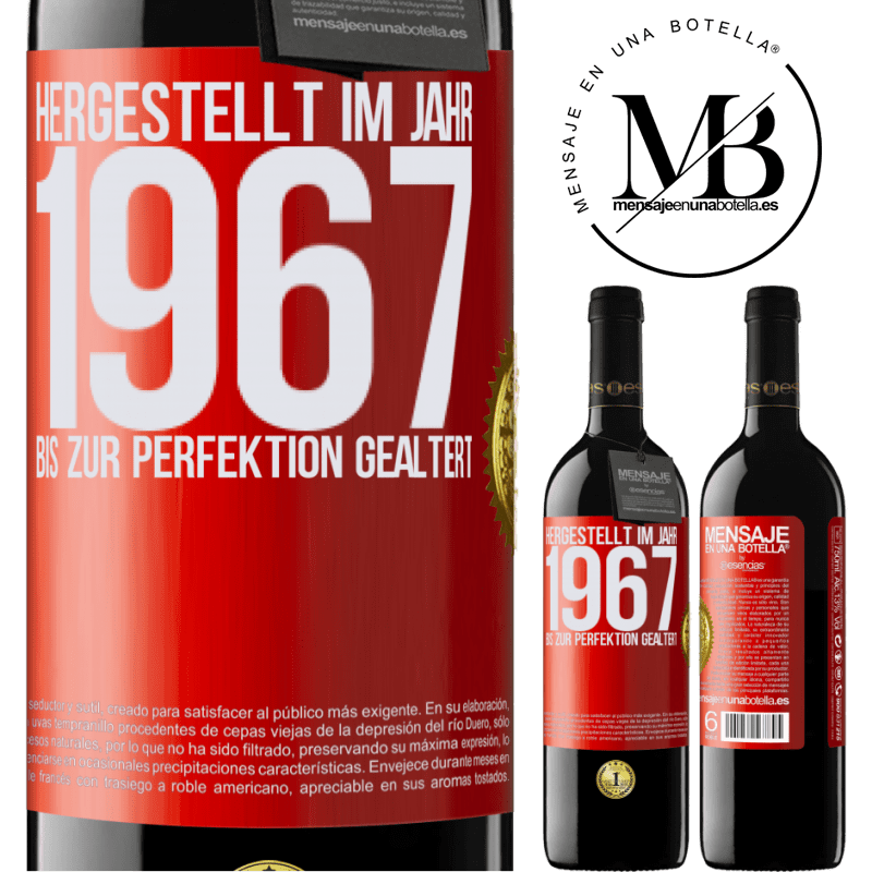 39,95 € Kostenloser Versand | Rotwein RED Ausgabe MBE Reserve Hergestellt im Jahr 1967. Bis zur Perfektion gealtert Rote Markierung. Anpassbares Etikett Reserve 12 Monate Ernte 2015 Tempranillo