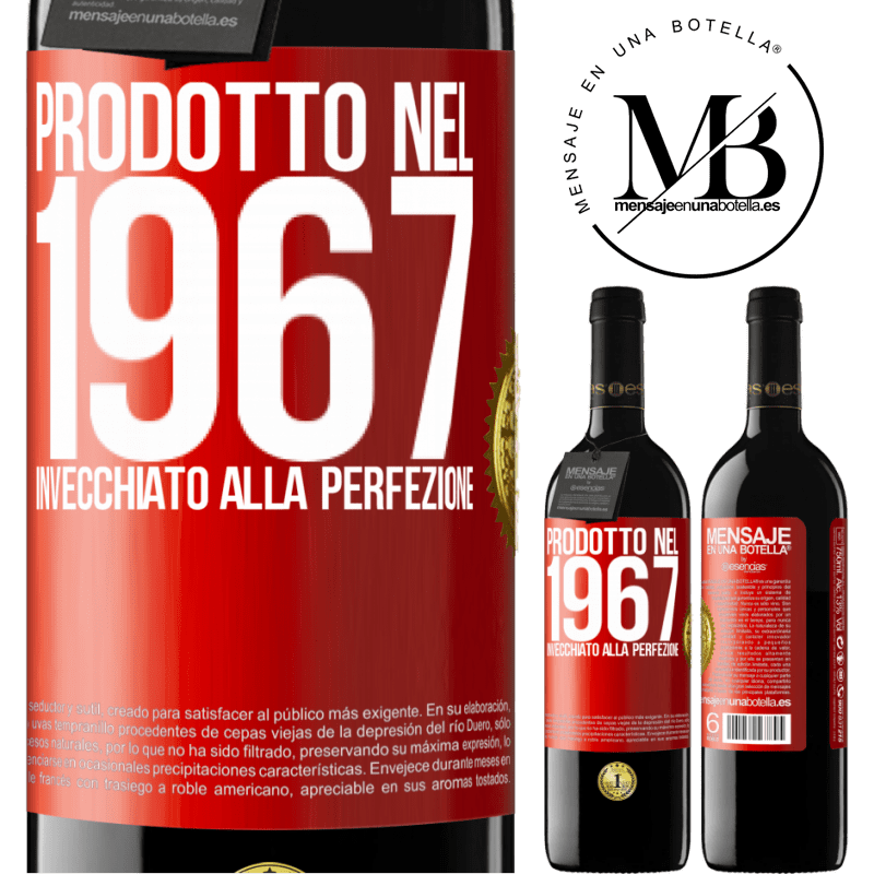 39,95 € Spedizione Gratuita | Vino rosso Edizione RED MBE Riserva Prodotto nel 1967. Invecchiato alla perfezione Etichetta Rossa. Etichetta personalizzabile Riserva 12 Mesi Raccogliere 2015 Tempranillo