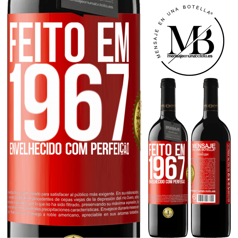 39,95 € Envio grátis | Vinho tinto Edição RED MBE Reserva Feito em 1967. Envelhecido com perfeição Etiqueta Vermelha. Etiqueta personalizável Reserva 12 Meses Colheita 2015 Tempranillo
