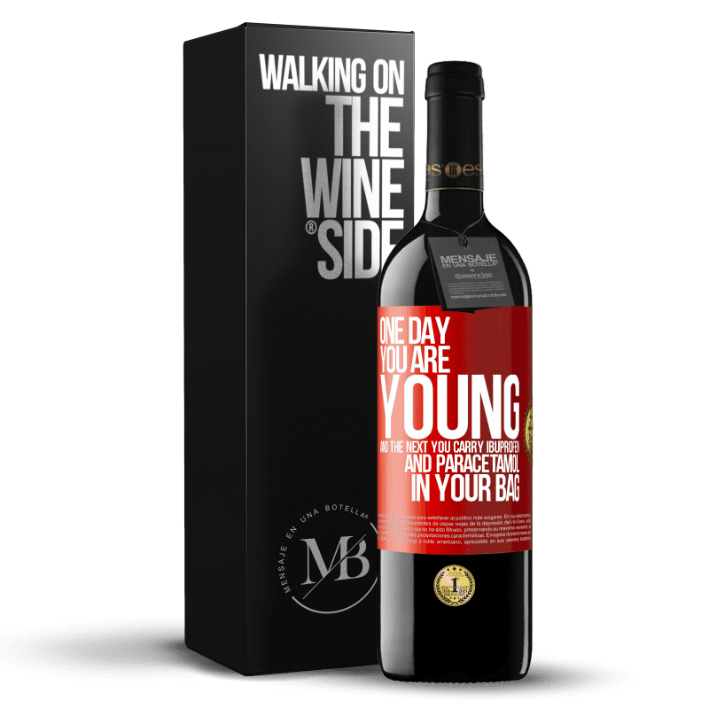 29,95 € Free Shipping | Red Wine RED Edition Crianza 6 Months One day you are young and the next you carry ibuprofen and paracetamol in your bag Red Label. Customizable label Aging in oak barrels 6 Months Harvest 2020 Tempranillo