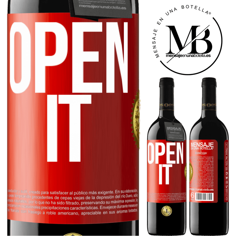 24,95 € Free Shipping | Red Wine RED Edition Crianza 6 Months Open it Red Label. Customizable label Aging in oak barrels 6 Months Harvest 2019 Tempranillo