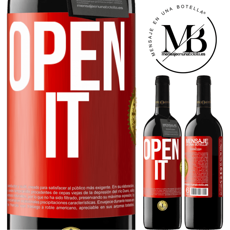 39,95 € Free Shipping | Red Wine RED Edition MBE Reserve Open it Red Label. Customizable label Reserve 12 Months Harvest 2015 Tempranillo