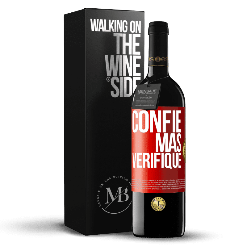 39,95 € Envio grátis | Vinho tinto Edição RED MBE Reserva Confie, mas verifique Etiqueta Vermelha. Etiqueta personalizável Reserva 12 Meses Colheita 2014 Tempranillo