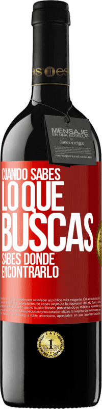 39,95 € Envío gratis | Vino Tinto Edición RED MBE Reserva Cuando sabes lo que buscas, sabes dónde encontrarlo Etiqueta Roja. Etiqueta personalizable Reserva 12 Meses Cosecha 2016 Tempranillo