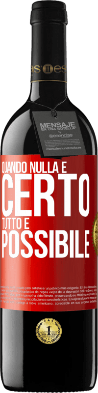 39,95 € Spedizione Gratuita | Vino rosso Edizione RED MBE Riserva Quando nulla è certo, tutto è possibile Etichetta Rossa. Etichetta personalizzabile Riserva 12 Mesi Raccogliere 2016 Tempranillo