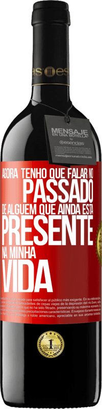 Envio grátis | Vinho tinto Edição RED MBE Reserva Agora tenho que falar no passado de alguém que ainda está presente na minha vida Etiqueta Vermelha. Etiqueta personalizável Reserva 12 Meses Colheita 2014 Tempranillo