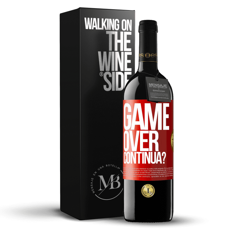 39,95 € Spedizione Gratuita | Vino rosso Edizione RED MBE Riserva GAME OVER. Continua? Etichetta Rossa. Etichetta personalizzabile Riserva 12 Mesi Raccogliere 2015 Tempranillo