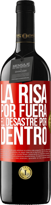 Envío gratis | Vino Tinto Edición RED MBE Reserva La risa por fuera, el desastre por dentro Etiqueta Roja. Etiqueta personalizable Reserva 12 Meses Cosecha 2014 Tempranillo