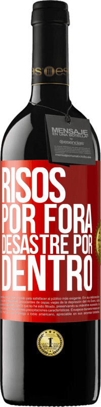 Envio grátis | Vinho tinto Edição RED MBE Reserva Risos por fora, desastre por dentro Etiqueta Vermelha. Etiqueta personalizável Reserva 12 Meses Colheita 2014 Tempranillo