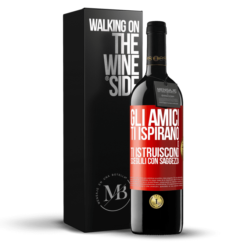 39,95 € Spedizione Gratuita | Vino rosso Edizione RED MBE Riserva Gli amici ti ispirano o ti istruiscono. Sceglili con saggezza Etichetta Rossa. Etichetta personalizzabile Riserva 12 Mesi Raccogliere 2014 Tempranillo