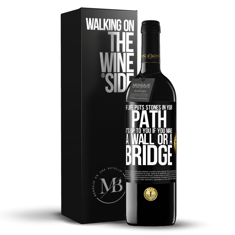 39,95 € Free Shipping | Red Wine RED Edition MBE Reserve If life puts stones in your path, it's up to you if you make a wall or a bridge Black Label. Customizable label Reserve 12 Months Harvest 2014 Tempranillo