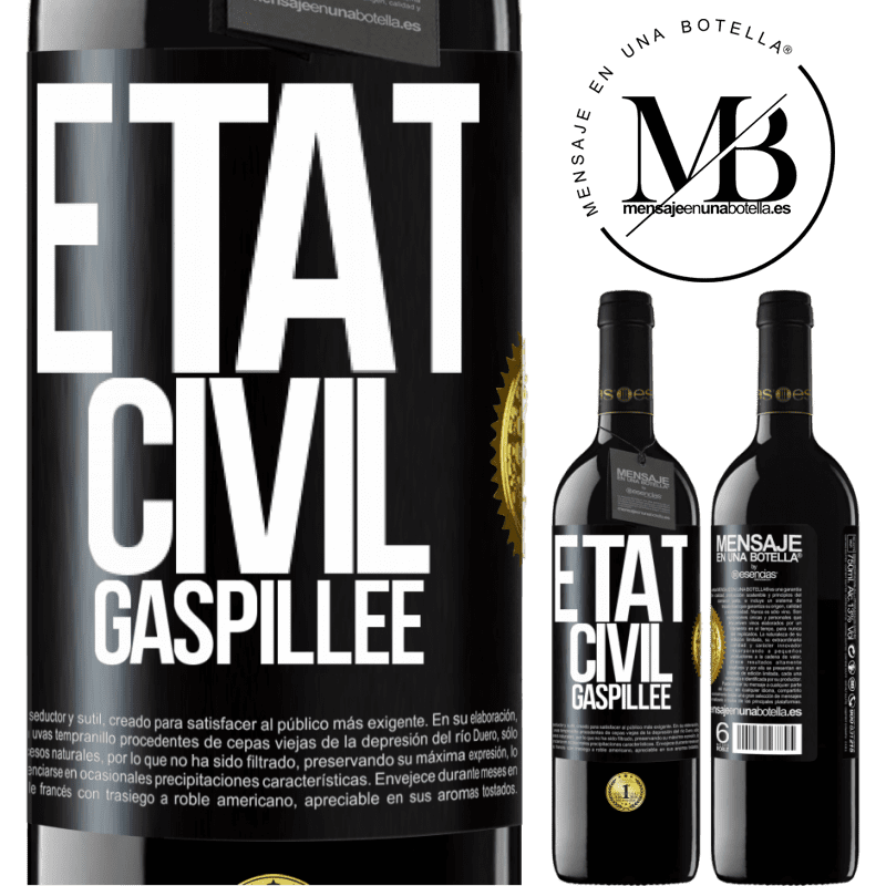 39,95 € Envoi gratuit | Vin rouge Édition RED MBE Réserve État civil: gaspillée Étiquette Noire. Étiquette personnalisable Réserve 12 Mois Récolte 2014 Tempranillo