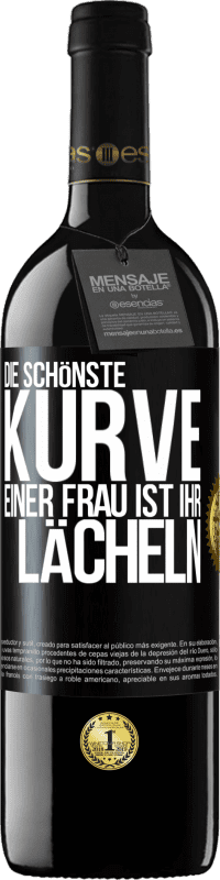 39,95 € Kostenloser Versand | Rotwein RED Ausgabe MBE Reserve Die schönste Kurve einer Frau ist ihr Lächeln Schwarzes Etikett. Anpassbares Etikett Reserve 12 Monate Ernte 2016 Tempranillo