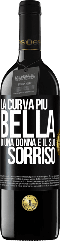 39,95 € | Vino rosso Edizione RED MBE Riserva La curva più bella di una donna è il suo sorriso Etichetta Nera. Etichetta personalizzabile Riserva 12 Mesi Raccogliere 2015 Tempranillo