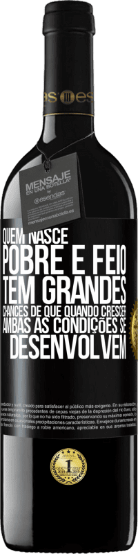 «Quem nasce pobre e feio, tem grandes chances de que quando crescer ... ambas as condições se desenvolvem» Edição RED MBE Reserva