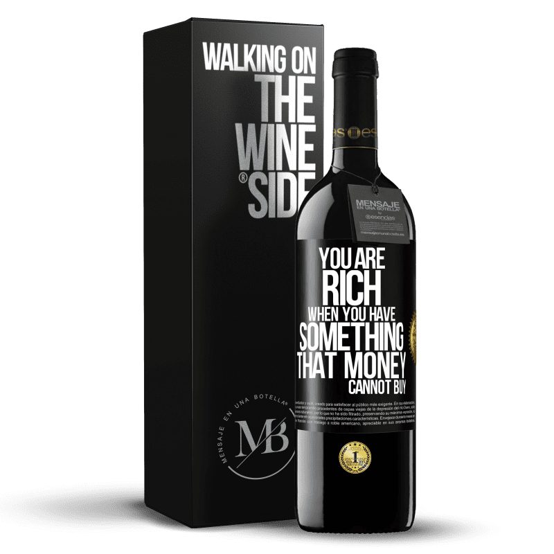 39,95 € Free Shipping | Red Wine RED Edition MBE Reserve You are rich when you have something that money cannot buy Black Label. Customizable label Reserve 12 Months Harvest 2014 Tempranillo