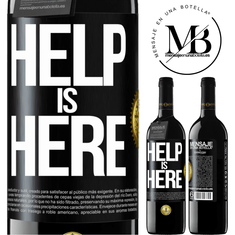 39,95 € Free Shipping | Red Wine RED Edition MBE Reserve Help is Here Black Label. Customizable label Reserve 12 Months Harvest 2015 Tempranillo