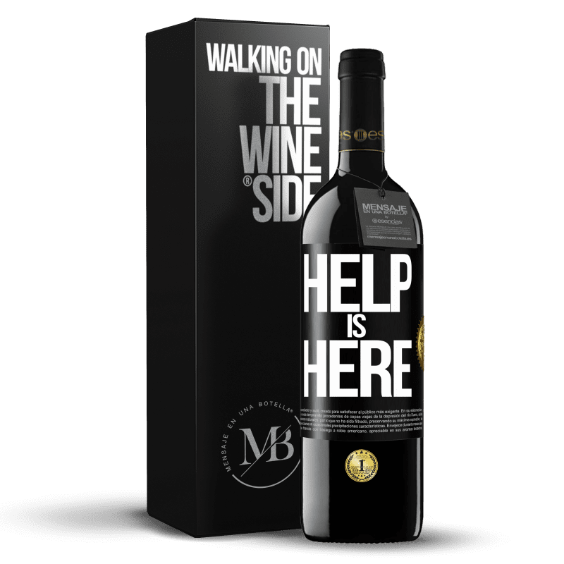 39,95 € Free Shipping | Red Wine RED Edition MBE Reserve Help is Here Black Label. Customizable label Reserve 12 Months Harvest 2014 Tempranillo
